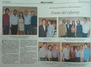 Prensa graduación 2012_tiny Artículo en Prensa graduación 2012 Sísmica Adiestramiento