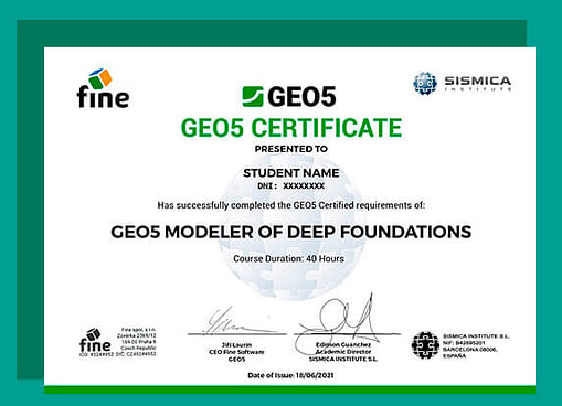 Certificado GEO5 Modeler