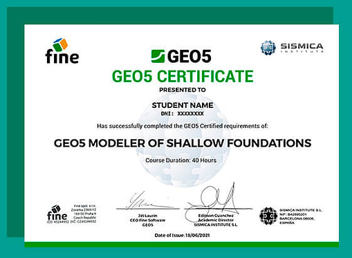 Certificado GEO5 Modeler